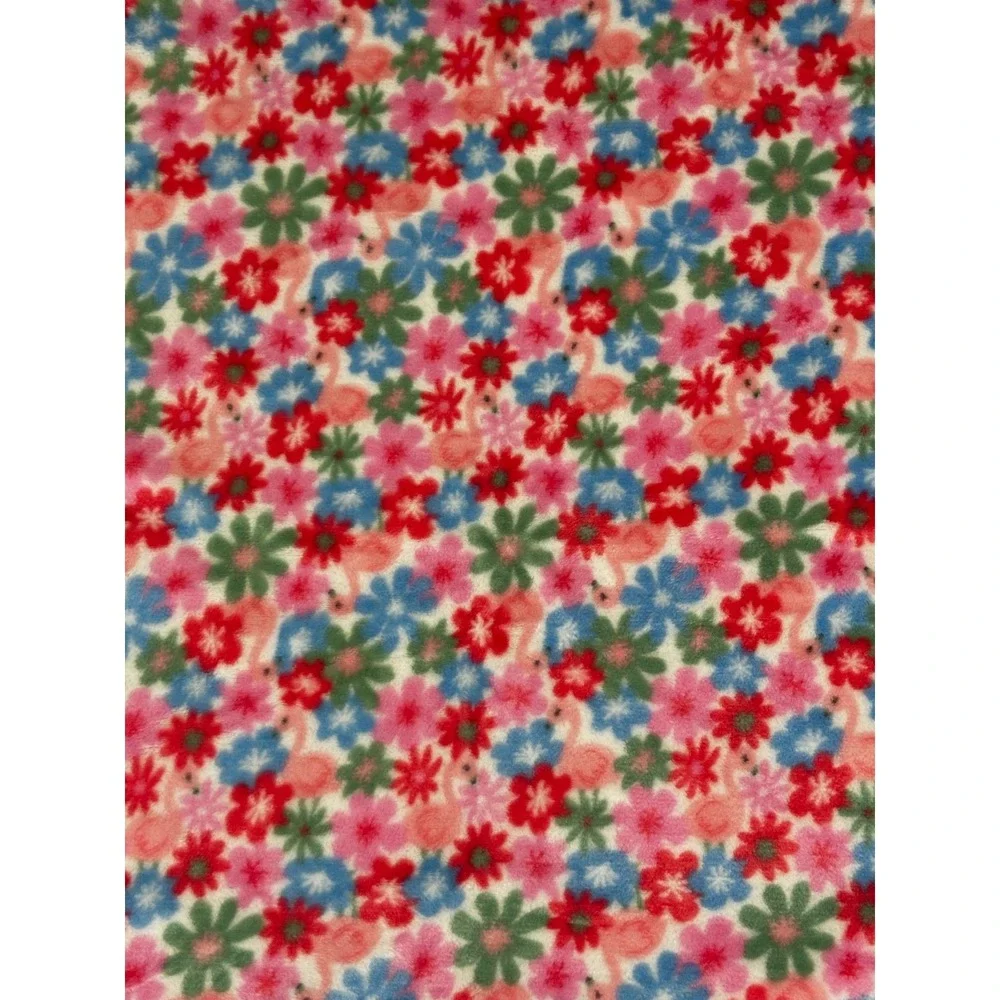 Duck Duck Goose Baby Blanket Flamingo Pink Flowers Blue Green Soft RN36753